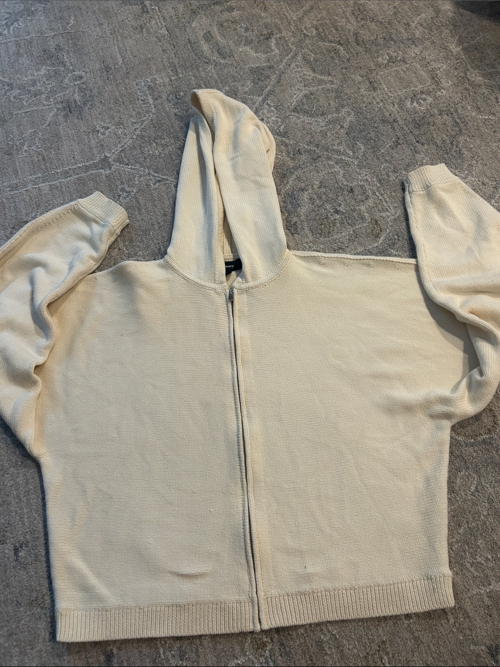 Theory Cream Zip Hoodie Cardigan